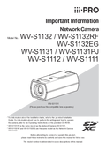 WV-S1132, S1131 etc. Important Information (English)
