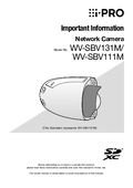 WV-SBV131M, SBV111M Important Information(English)