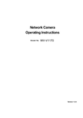 WV-V1170 Operating Instructions (English)