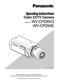 WV-CP290 Series Operating Instructions (English)