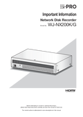 WJ-NX200K/G Important Information (English)
