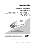 WV-SPN531A, etc Important Information (English)