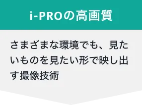 i-PROの高画質 さまざまな環境でも、見たいものを見たい形で映し出す撮像技術