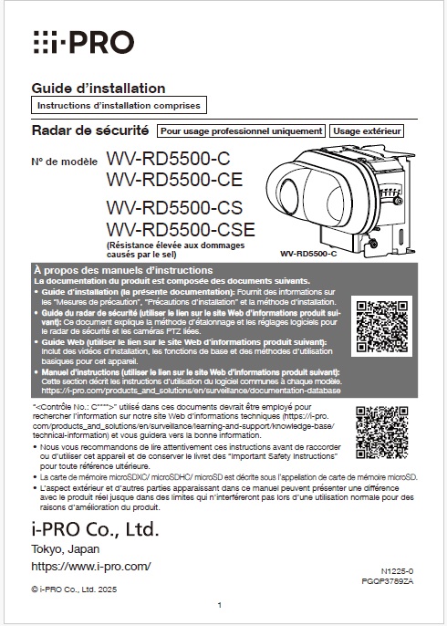 WV-RD5500-C etc. Installation Guide (French)